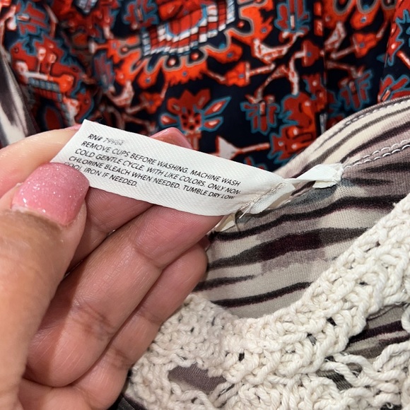 SOMA Boho Maxi Dress Size Extra Small Crochet Trim Removable Straps - Picture 11 of 13